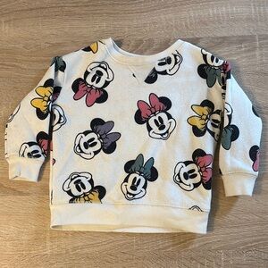 Disney White and Black Minnie Mouse Sweatshirt